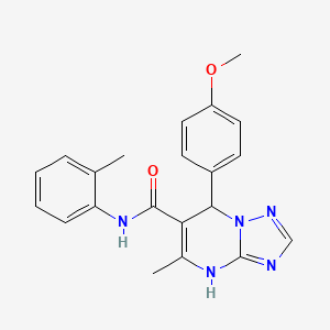 molecular formula C21H21N5O2 B2793181 7-(4-methoxyphenyl)-5-methyl-N-(2-methylphenyl)-4,7-dihydro[1,2,4]triazolo[1,5-a]pyrimidine-6-carboxamide CAS No. 727391-42-6