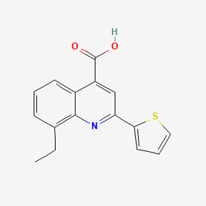 molecular formula C16H13NO2S B2793184 8-Ethyl-2-(2-thienyl)quinoline-4-carboxylic acid CAS No. 725705-53-3