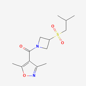 molecular formula C13H20N2O4S B2793190 (3,5-Dimethylisoxazol-4-yl)(3-(isobutylsulfonyl)azetidin-1-yl)methanone CAS No. 1797304-50-7