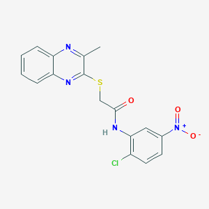 molecular formula C17H13ClN4O3S B2793204 N-(2-chloro-5-nitrophenyl)-2-((3-methylquinoxalin-2-yl)thio)acetamide CAS No. 710286-83-2