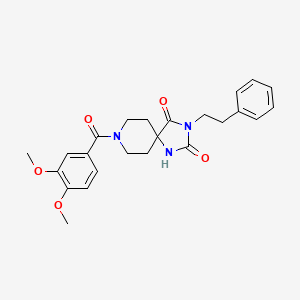 molecular formula C24H27N3O5 B2793209 8-(3,4-Dimethoxybenzoyl)-3-phenethyl-1,3,8-triazaspiro[4.5]decane-2,4-dione CAS No. 1021032-43-8