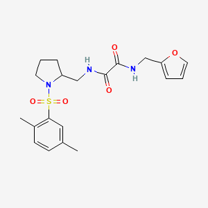 molecular formula C20H25N3O5S B2793210 N1-((1-((2,5-dimethylphenyl)sulfonyl)pyrrolidin-2-yl)methyl)-N2-(furan-2-ylmethyl)oxalamide CAS No. 896288-73-6