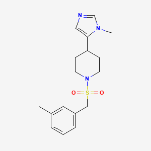 molecular formula C17H23N3O2S B2793222 4-(3-Methylimidazol-4-yl)-1-[(3-methylphenyl)methylsulfonyl]piperidine CAS No. 2320421-41-6