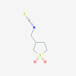 molecular formula C6H9NO2S2 B2793223 3-(Isothiocyanatomethyl)tetrahydrothiophene 1,1-dioxide CAS No. 85109-45-1