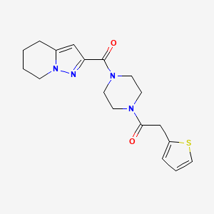 1-(4-(4,5,6,7-Tetrahydropyrazolo[1,5-a]pyridine-2-carbonyl)piperazin-1-yl)-2-(thiophen-2-yl)ethanone