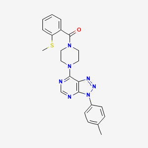 molecular formula C23H23N7OS B2793234 (2-(methylthio)phenyl)(4-(3-(p-tolyl)-3H-[1,2,3]triazolo[4,5-d]pyrimidin-7-yl)piperazin-1-yl)methanone CAS No. 920384-94-7