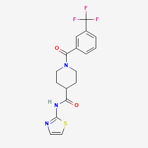 N-(thiazol-2-yl)-1-(3-(trifluoromethyl)benzoyl)piperidine-4-carboxamide