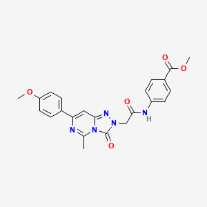 molecular formula C23H21N5O5 B2793240 methyl 4-({[7-(4-methoxyphenyl)-5-methyl-3-oxo[1,2,4]triazolo[4,3-c]pyrimidin-2(3H)-yl]acetyl}amino)benzoate CAS No. 1251557-82-0
