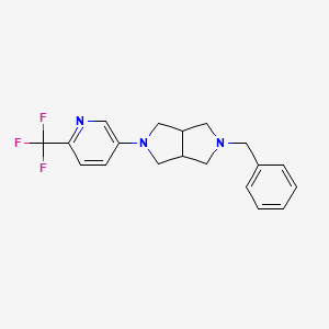 molecular formula C19H20F3N3 B2793241 2-Benzyl-5-[6-(trifluoromethyl)pyridin-3-yl]-1,3,3a,4,6,6a-hexahydropyrrolo[3,4-c]pyrrole CAS No. 2415463-56-6
