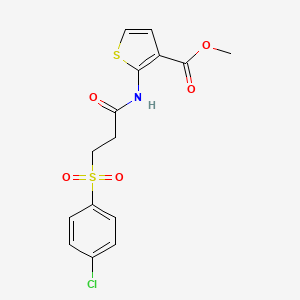Methyl 2-[3-(4-chlorophenyl)sulfonylpropanoylamino]thiophene-3-carboxylate
