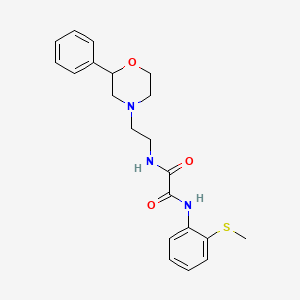 molecular formula C21H25N3O3S B2793253 N1-(2-(methylthio)phenyl)-N2-(2-(2-phenylmorpholino)ethyl)oxalamide CAS No. 954025-12-8