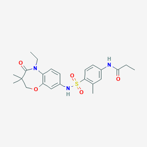 N-(4-(N-(5-ethyl-3,3-dimethyl-4-oxo-2,3,4,5-tetrahydrobenzo[b][1,4]oxazepin-8-yl)sulfamoyl)-3-methylphenyl)propionamide