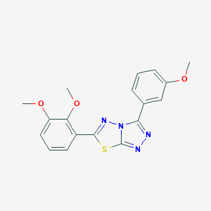 molecular formula C18H16N4O3S B279326 6-(2,3-Dimethoxyphenyl)-3-(3-methoxyphenyl)[1,2,4]triazolo[3,4-b][1,3,4]thiadiazole 