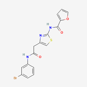 molecular formula C16H12BrN3O3S B2793261 N-(4-{[(3-bromophenyl)carbamoyl]methyl}-1,3-thiazol-2-yl)furan-2-carboxamide CAS No. 921520-95-8