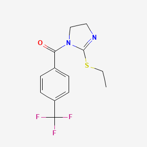 molecular formula C13H13F3N2OS B2793263 (2-(ethylthio)-4,5-dihydro-1H-imidazol-1-yl)(4-(trifluoromethyl)phenyl)methanone CAS No. 892476-74-3