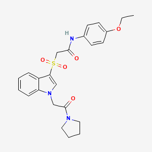 N-(4-ethoxyphenyl)-2-((1-(2-oxo-2-(pyrrolidin-1-yl)ethyl)-1H-indol-3-yl)sulfonyl)acetamide
