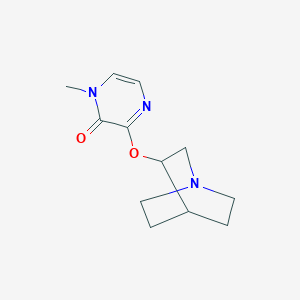 molecular formula C12H17N3O2 B2793270 3-{1-Azabicyclo[2.2.2]octan-3-yloxy}-1-methyl-1,2-dihydropyrazin-2-one CAS No. 2201614-22-2