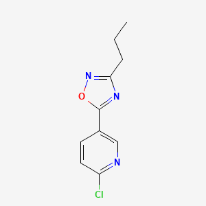 molecular formula C10H10ClN3O B2793276 2-氯-5-(3-丙基-1,2,4-噁二唑-5-基)吡啶 CAS No. 1119396-03-0