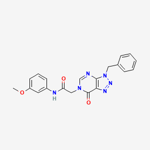 molecular formula C20H18N6O3 B2793278 2-(3-benzyl-7-oxo-3H-[1,2,3]triazolo[4,5-d]pyrimidin-6(7H)-yl)-N-(3-methoxyphenyl)acetamide CAS No. 892468-29-0