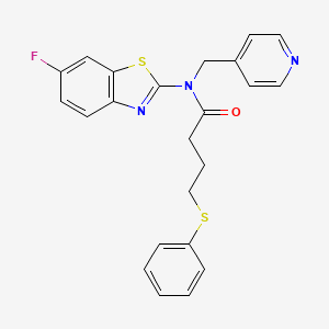 molecular formula C23H20FN3OS2 B2793282 N-(6-fluorobenzo[d]thiazol-2-yl)-4-(phenylthio)-N-(pyridin-4-ylmethyl)butanamide CAS No. 923245-07-2