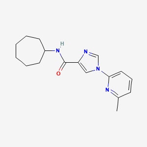 molecular formula C17H22N4O B2793284 N-cycloheptyl-1-(6-methyl-2-pyridinyl)-1H-imidazole-4-carboxamide CAS No. 477864-43-0