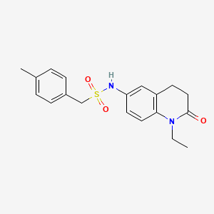molecular formula C19H22N2O3S B2793287 N-(1-ethyl-2-oxo-1,2,3,4-tetrahydroquinolin-6-yl)-1-(p-tolyl)methanesulfonamide CAS No. 922105-58-6