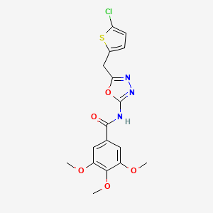 N-(5-((5-chlorothiophen-2-yl)methyl)-1,3,4-oxadiazol-2-yl)-3,4,5-trimethoxybenzamide