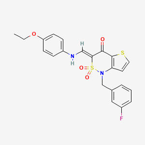 (3Z)-3-{[(4-ethoxyphenyl)amino]methylene}-1-(3-fluorobenzyl)-1H-thieno[3,2-c][1,2]thiazin-4(3H)-one 2,2-dioxide