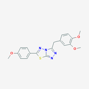 molecular formula C19H18N4O3S B279330 3-(3,4-Dimethoxybenzyl)-6-(4-methoxyphenyl)[1,2,4]triazolo[3,4-b][1,3,4]thiadiazole 