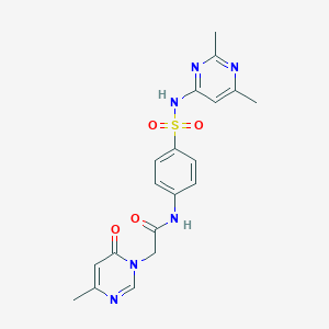 molecular formula C19H20N6O4S B2793303 N-(4-(N-(2,6-dimethylpyrimidin-4-yl)sulfamoyl)phenyl)-2-(4-methyl-6-oxopyrimidin-1(6H)-yl)acetamide CAS No. 1251625-14-5