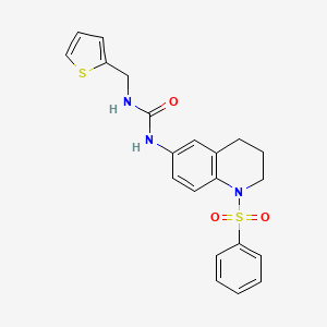 1-(1-(Phenylsulfonyl)-1,2,3,4-tetrahydroquinolin-6-yl)-3-(thiophen-2-ylmethyl)urea