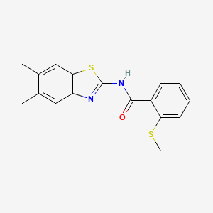 molecular formula C17H16N2OS2 B2793305 N-(5,6-dimethylbenzo[d]thiazol-2-yl)-2-(methylthio)benzamide CAS No. 898372-28-6