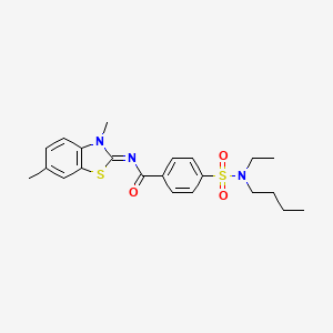 molecular formula C22H27N3O3S2 B2793307 4-[butyl(ethyl)sulfamoyl]-N-(3,6-dimethyl-1,3-benzothiazol-2-ylidene)benzamide CAS No. 683261-07-6