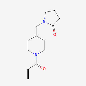 molecular formula C13H20N2O2 B2793319 1-[(1-Prop-2-enoylpiperidin-4-yl)methyl]pyrrolidin-2-one CAS No. 2175581-28-7