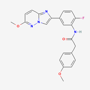 N-(2-fluoro-5-(6-methoxyimidazo[1,2-b]pyridazin-2-yl)phenyl)-2-(4-methoxyphenyl)acetamide