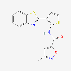 N-[3-(1,3-benzothiazol-2-yl)thiophen-2-yl]-3-methyl-1,2-oxazole-5-carboxamide