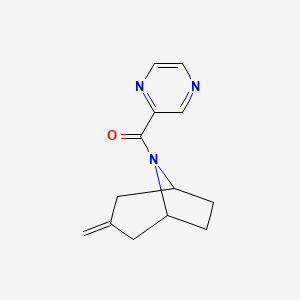molecular formula C13H15N3O B2793335 ((1R,5S)-3-methylene-8-azabicyclo[3.2.1]octan-8-yl)(pyrazin-2-yl)methanone CAS No. 2309591-22-6