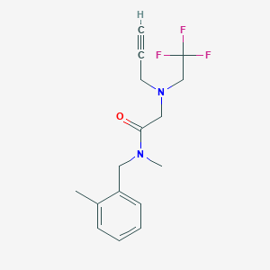 N-methyl-N-[(2-methylphenyl)methyl]-2-[(prop-2-yn-1-yl)(2,2,2-trifluoroethyl)amino]acetamide