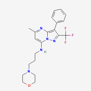 5-methyl-N-(3-morpholin-4-ylpropyl)-3-phenyl-2-(trifluoromethyl)pyrazolo[1,5-a]pyrimidin-7-amine