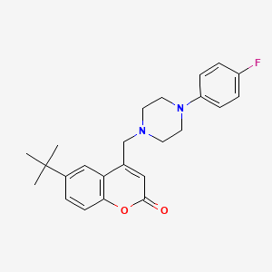 molecular formula C24H27FN2O2 B2793366 6-Tert-butyl-4-[[4-(4-fluorophenyl)piperazin-1-yl]methyl]chromen-2-one CAS No. 850194-39-7