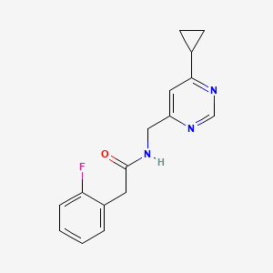 molecular formula C16H16FN3O B2793368 N-[(6-cyclopropylpyrimidin-4-yl)methyl]-2-(2-fluorophenyl)acetamide CAS No. 2195880-74-9