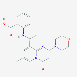 2-(1-(7-methyl-2-morpholino-4-oxo-4H-pyrido[1,2-a]pyrimidin-9-yl)ethylamino)benzoic acid