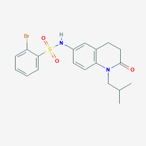 molecular formula C19H21BrN2O3S B2793376 2-bromo-N-(1-isobutyl-2-oxo-1,2,3,4-tetrahydro-6-quinolinyl)-1-benzenesulfonamide CAS No. 941955-37-9