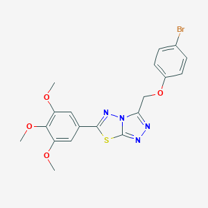 molecular formula C19H17BrN4O4S B279338 3-[(4-Bromophenoxy)methyl]-6-(3,4,5-trimethoxyphenyl)[1,2,4]triazolo[3,4-b][1,3,4]thiadiazole 