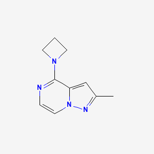 molecular formula C10H12N4 B2793383 4-(Azetidin-1-yl)-2-methylpyrazolo[1,5-a]pyrazine CAS No. 2189434-49-7