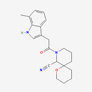 8-[2-(7-methyl-1H-indol-3-yl)acetyl]-1-oxa-8-azaspiro[5.5]undecane-7-carbonitrile