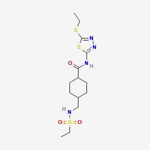 molecular formula C14H24N4O3S3 B2793389 4-(ethylsulfonamidomethyl)-N-(5-(ethylthio)-1,3,4-thiadiazol-2-yl)cyclohexanecarboxamide CAS No. 1206998-01-7