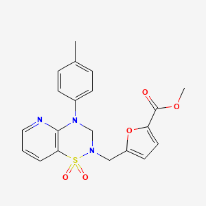 methyl 5-((1,1-dioxido-4-(p-tolyl)-3,4-dihydro-2H-pyrido[2,3-e][1,2,4]thiadiazin-2-yl)methyl)furan-2-carboxylate