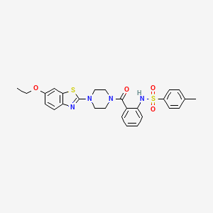 N-(2-(4-(6-ethoxybenzo[d]thiazol-2-yl)piperazine-1-carbonyl)phenyl)-4-methylbenzenesulfonamide