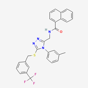 N-[[4-(3-methylphenyl)-5-[[3-(trifluoromethyl)phenyl]methylsulfanyl]-1,2,4-triazol-3-yl]methyl]naphthalene-1-carboxamide